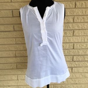 Tory Burch cotton ruffle front blouse